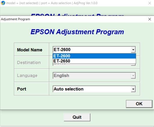 Epson Et 2600 Et 2650 Adjustment Program Resetter Unlimited One Pc Inkpadresetter 7401