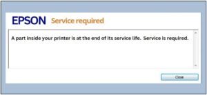 A part inside your printer is at the end of its service life. Service is required.