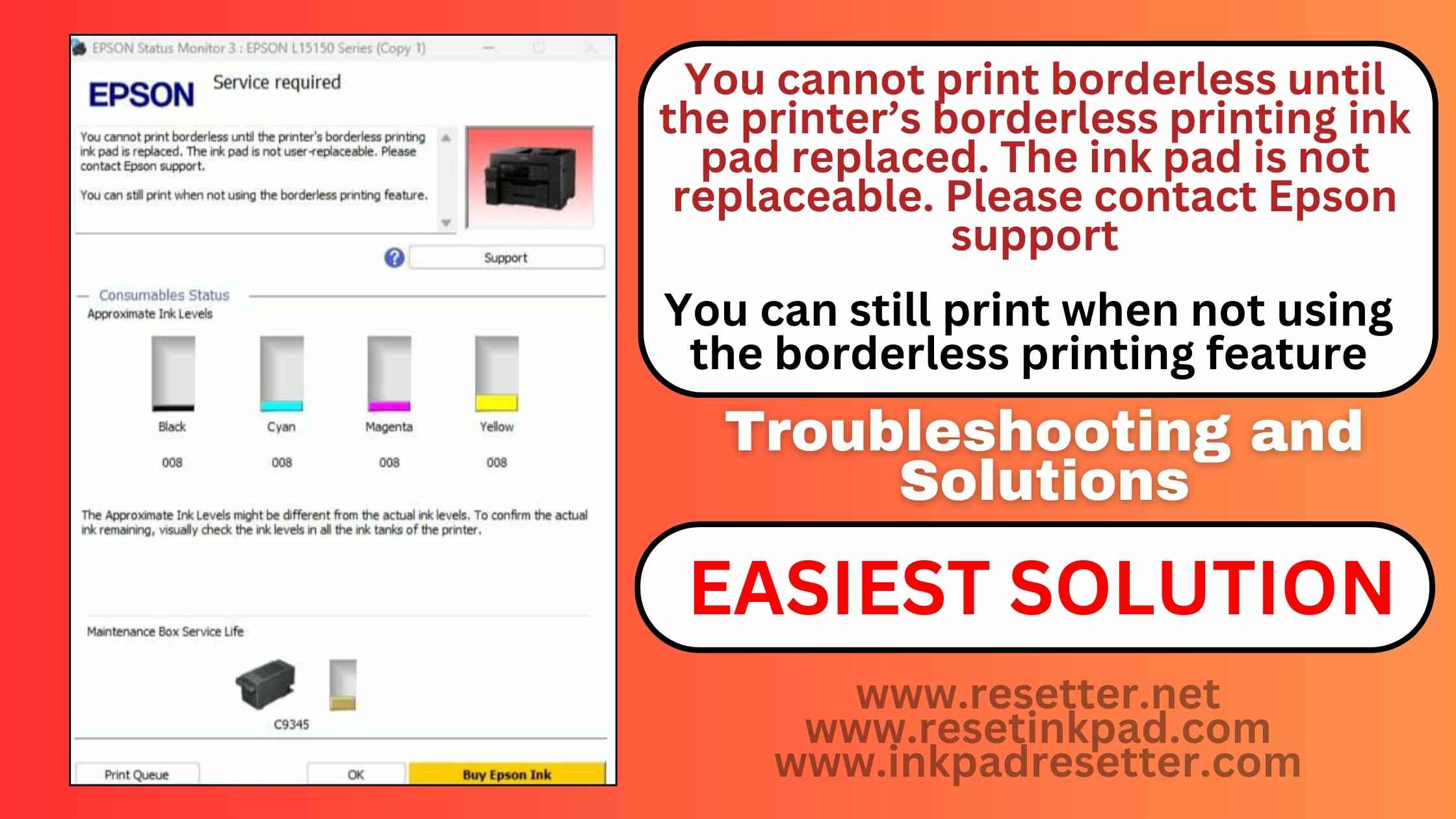 Solving the Borderless Printing Error: Resetting Platen Counter or Borderless Printing of Printer