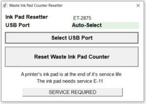 Epson ET-2875 resetter inkpad resetter